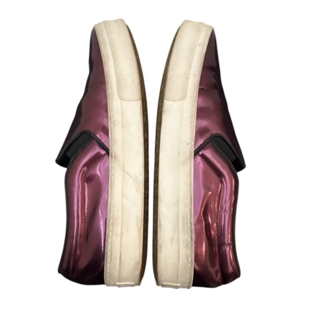 Authentic Celine Paris luxury designer metallic leather platform sneakers sz 7 - Picture 6 of 11